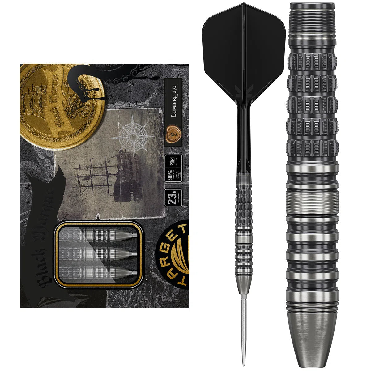Target Japan Black Marque Lumiere Gen 3 SP 90% Tungsten Steel Tip Darts