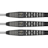 Target Japan Black Marque Dragon G2 90% Tungsten K-Flex Swiss Point Steel Tip Darts Set, 23G | KFlex Dart Flight, Swiss Nano Points, Black & Silver