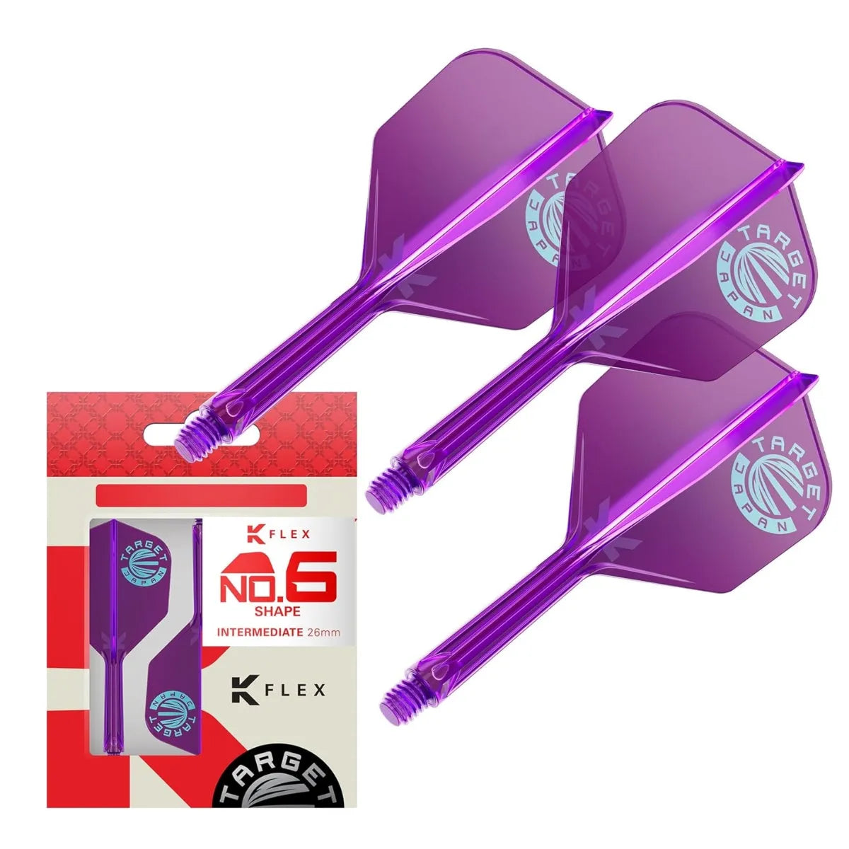 Target Japan Blue Logo Purple Limited Edition K-Flex Flight System No6-8-Intermediate-Premier Darts