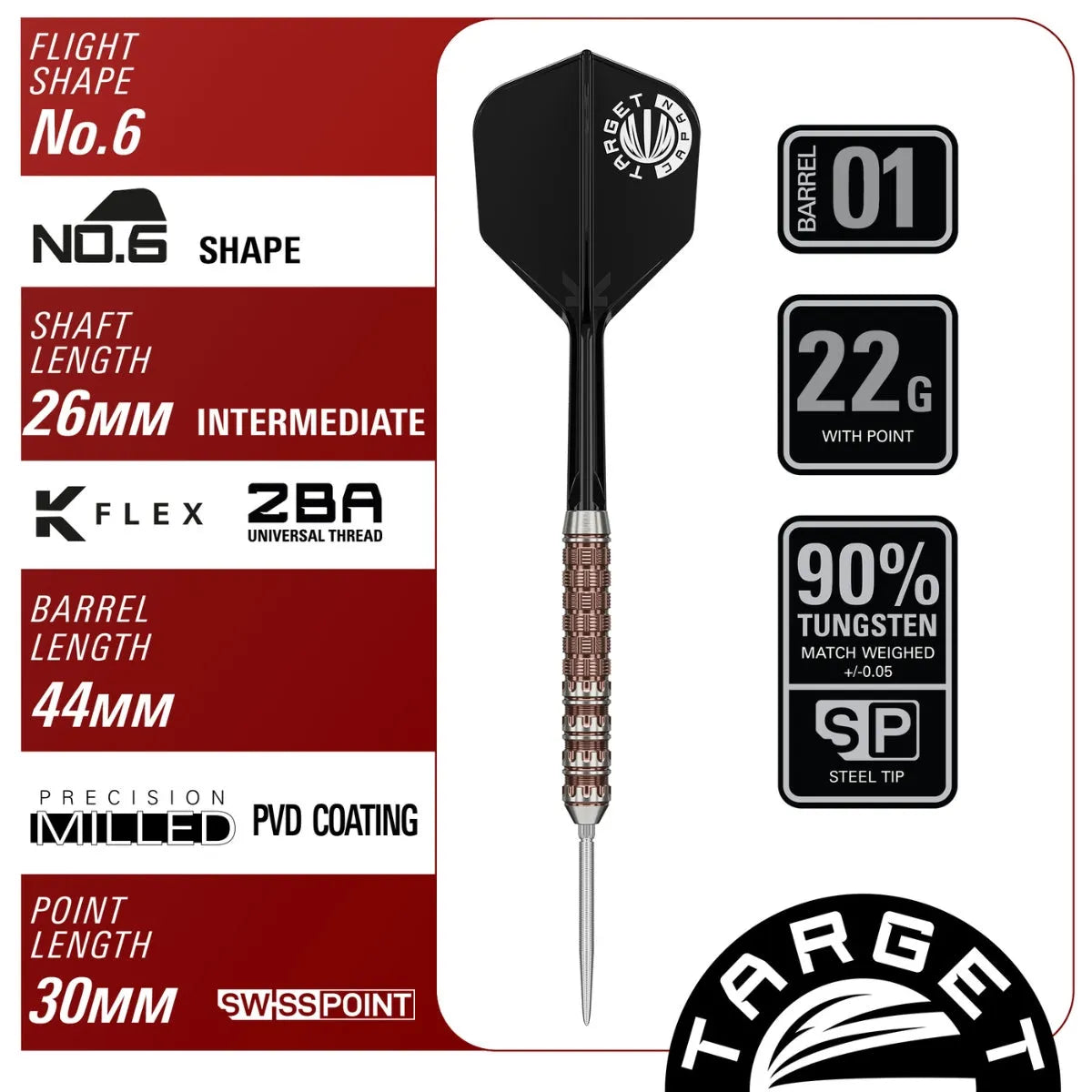 Target Japan George Nishitani Raptor G6 90% Tungsten Steel Tip Darts