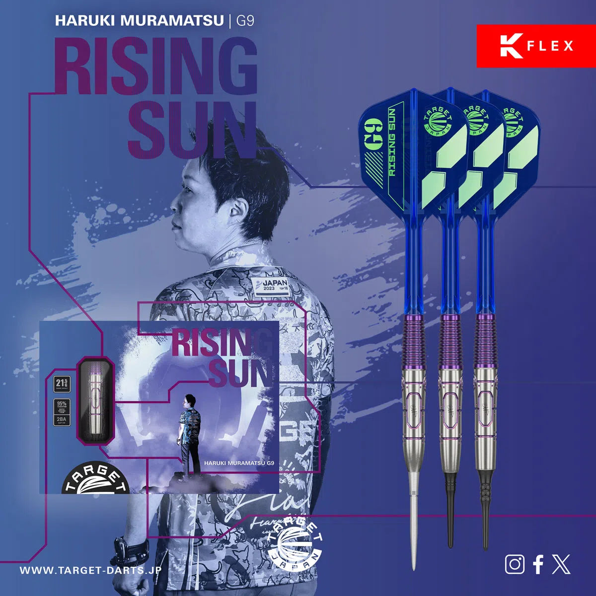 ダーツ RISING SUN 3.0 STEEL Target Darts Haruki Rising Sun 3.0 95% Tungsten 21.5 grams