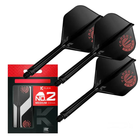 Target Japan Logo Black Limited Edition K-Flex Flight System No2-9-Medium-Premier Darts
