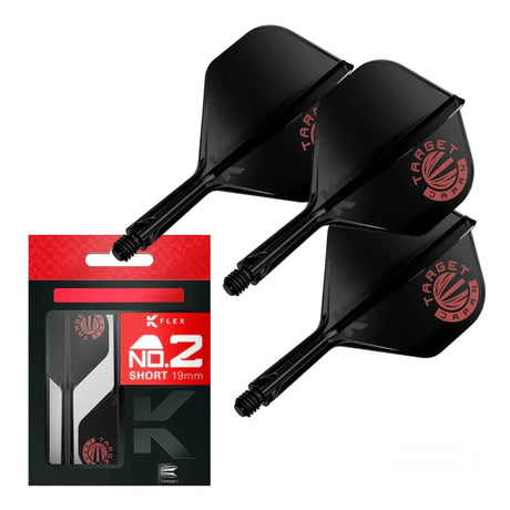 Target Japan Logo Black Limited Edition K-Flex Flight System No2-5-Short-Premier Darts