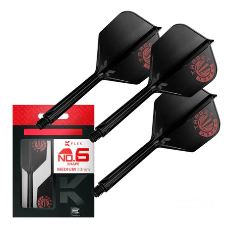 Target Japan Logo Black Limited Edition K-Flex Flight System No6-9-Medium-Premier Darts