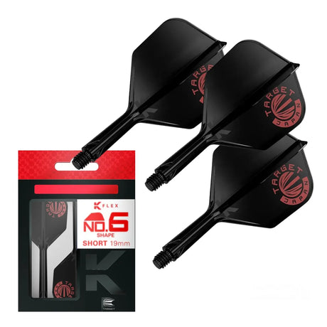 Target Japan Logo Black Limited Edition K-Flex Flight System No6-5-Short-Premier Darts
