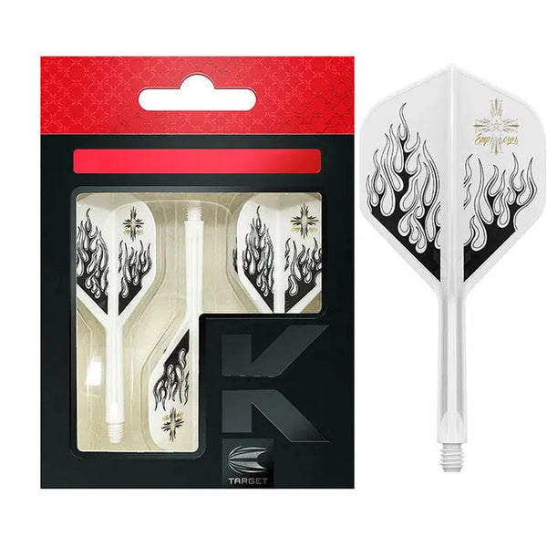 Target Japan Mitsumasa Hoshino Pyro White K-Flex Flight System No2-1-Short-Premier Darts