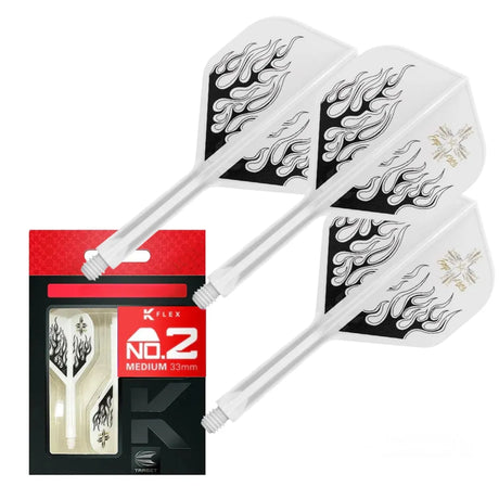 Target Japan Mitsumasa Hoshino Pyro White K-Flex Flight System No2-10-Medium-Premier Darts