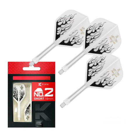 Target Japan Mitsumasa Hoshino Pyro White K-Flex Flight System No2-8-Short-Premier Darts