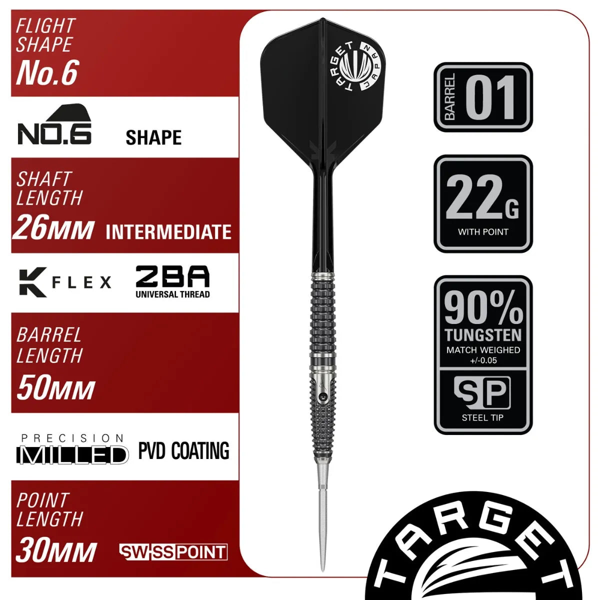 Target Japan Paul Lim The Legend Gen 9 SP 90% Tungsten Steel Tip Darts