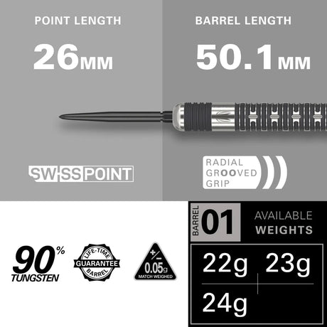 Target Darts Chris Dobey Hollywood Action SP 90% Tungsten Steel Tip Darts