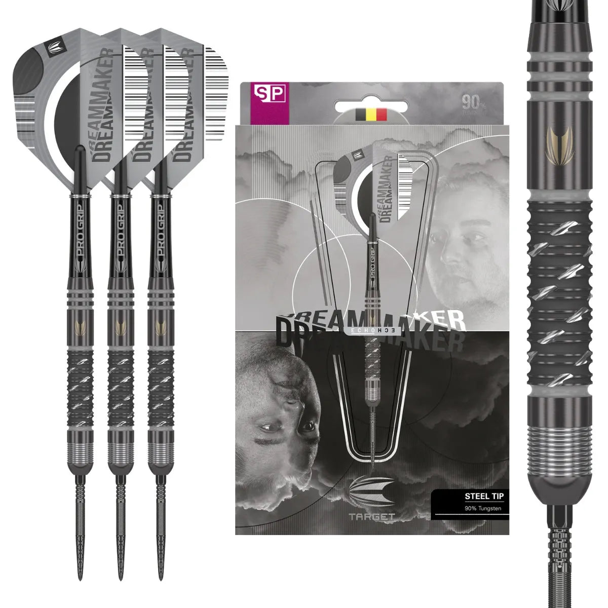 Target Darts Dimitri Van Den Bergh Echo SP 90% Tungsten Steel Tip Darts