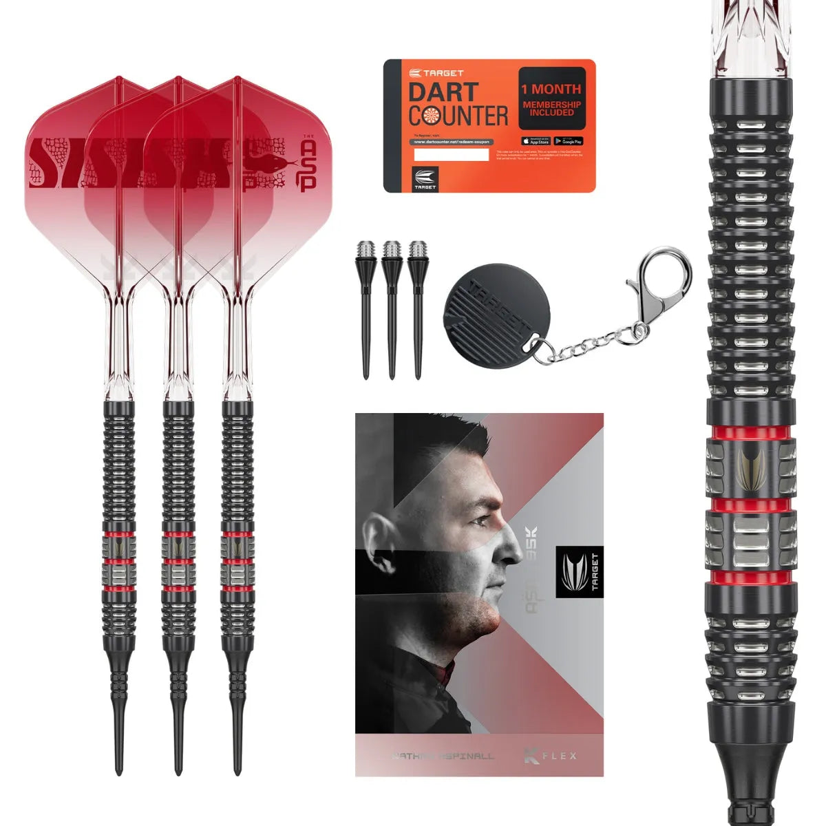 Target Darts Nathan Aspinall 95K 95% Tungsten Soft Tip Darts