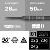 Target Darts Nathan Aspinall X Echo SP 90% Tungsten Steel Tip Darts