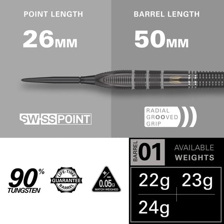 Target Darts Nathan Aspinall X Echo SP 90% Tungsten Steel Tip Darts