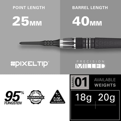 Target Darts Phil Taylor Power 9Five Gen 10 95% Tungsten Soft Tip Darts