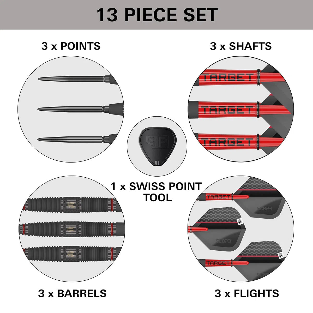Target Darts Scope SP04 90% Tungsten Steel Tip Darts
