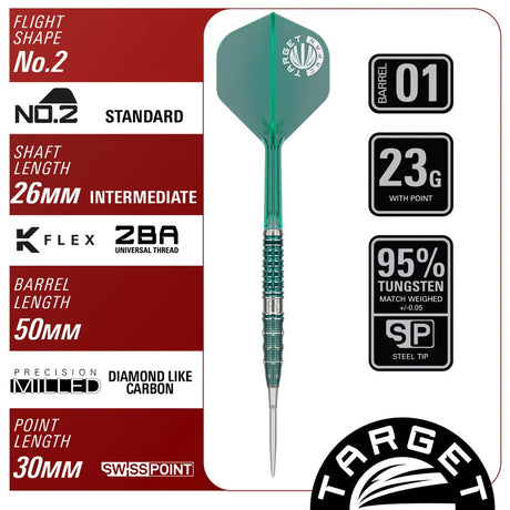 Target Japan The Miracle G7 95% Tungsten Steel Tip Darts
