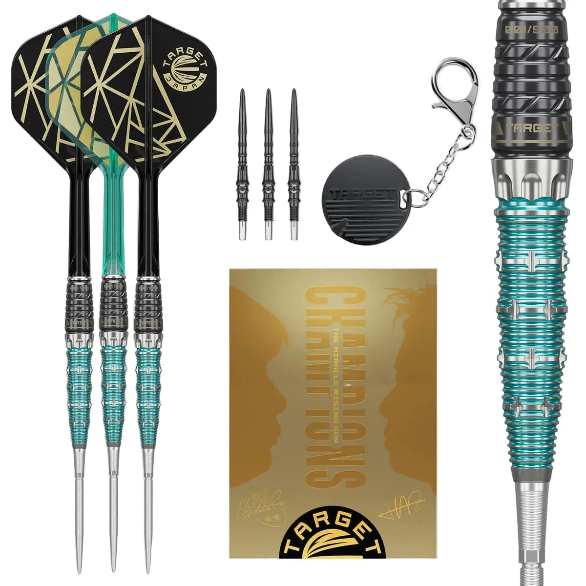 Target Japan The Miracle Rising Sun Limited Edition Champions Set 95% Tungsten Steel Tip Darts-4-23 GRAM-Premier Darts