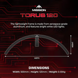 Mission Torus 120° Dartboard Lighting System-4-Black-Premier Darts