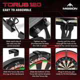 Mission Torus 120° Dartboard Lighting System-6-Black-Premier Darts