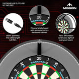 Mission Torus 270 Dartboard Lighting - USB-C-3-Black-Premier Darts