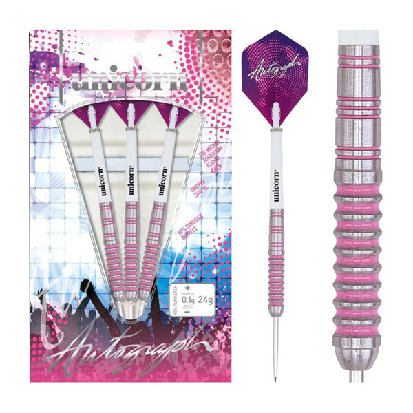 Unicorn Autograph Pink 80% Tungsten Steel Tip Darts-1-22 GRAM-Premier Darts