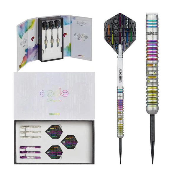 Unicorn Chris Dobey Code 90% Tungsten Steel Tip Darts-1-21 GRAM-Premier Darts