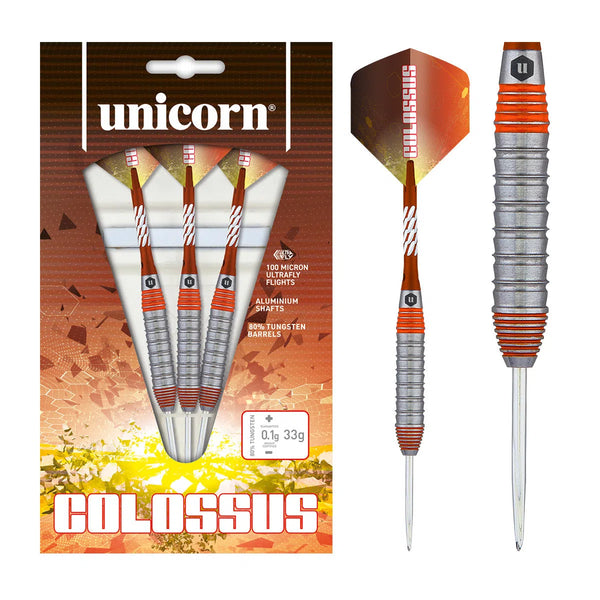 Unicorn Colossus Style 1 80% Tungsten Steel Tip Darts-1-33 GRAM-Premier Darts