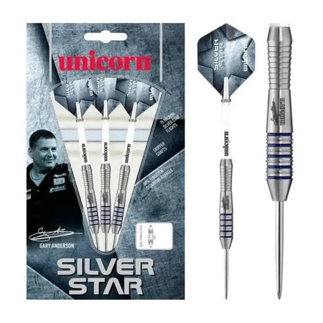 Unicorn Darts Gary Anderson Silver Star P3 80% Tungsten Steel Tip Darts