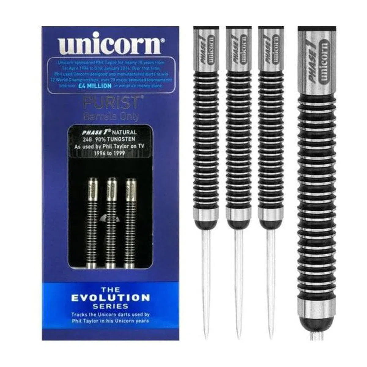 Unicorn Evolution Purist 90% Tungsten Steel Tip Darts – Premier Darts