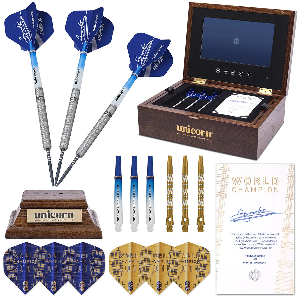 Unicorn Gary Anderson 10 Year Commemoration Limited Edition 90% Tungsten Steel Tip Darts