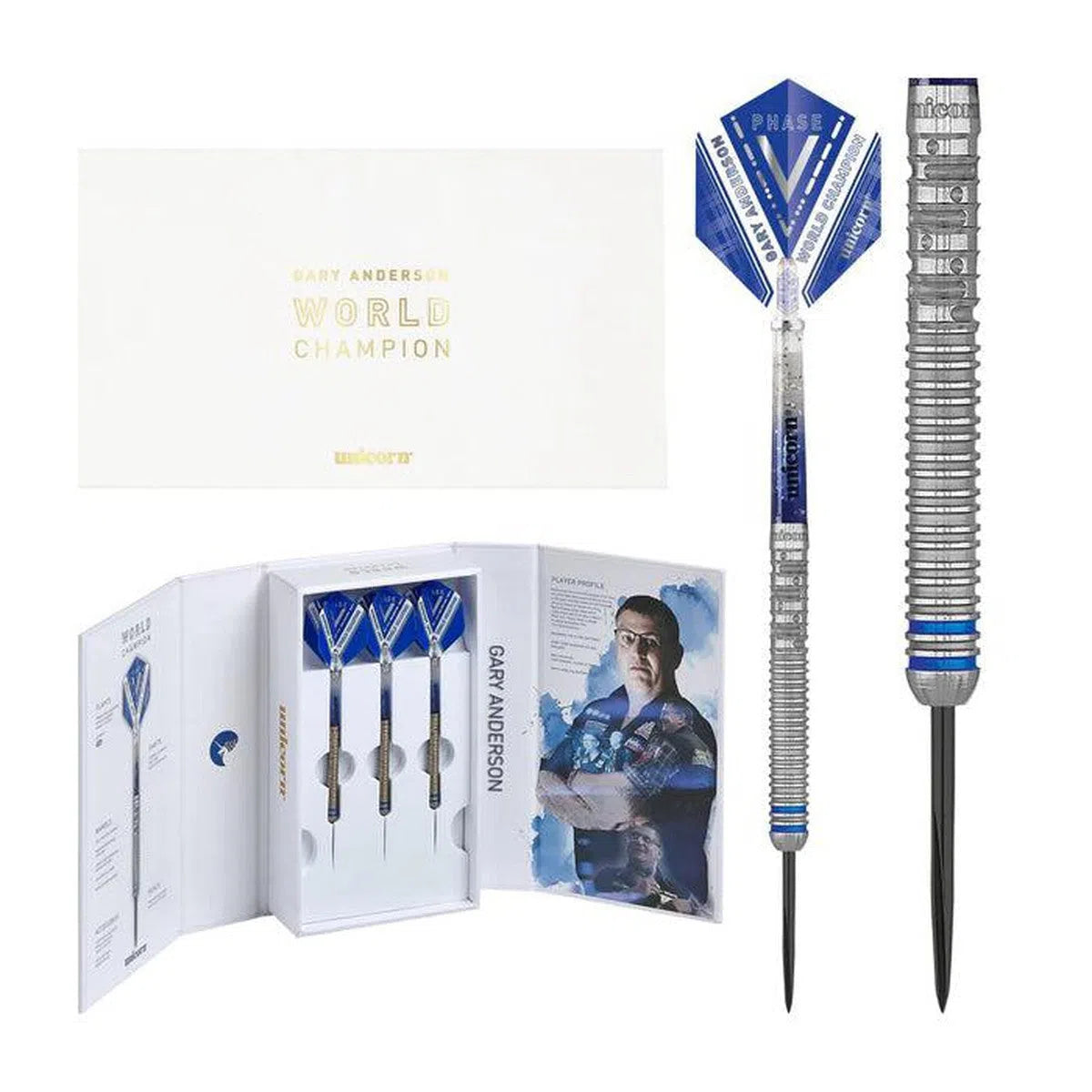 Unicorn Gary Anderson Phase 5 90% Steel Tip Darts – Premier Darts