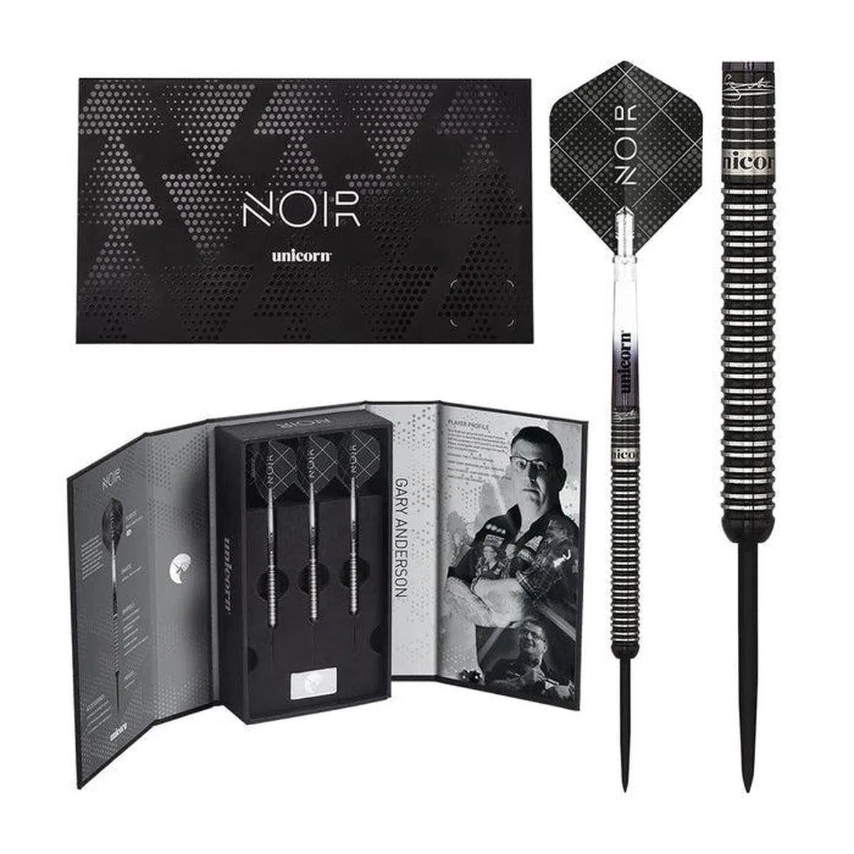 Unicorn Gary Anderson Phase 3 Noir 90% Steel Tip Darts – Premier Darts