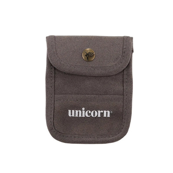 Unicorn Grey Flocked Leather Pouch-1-Premier Darts