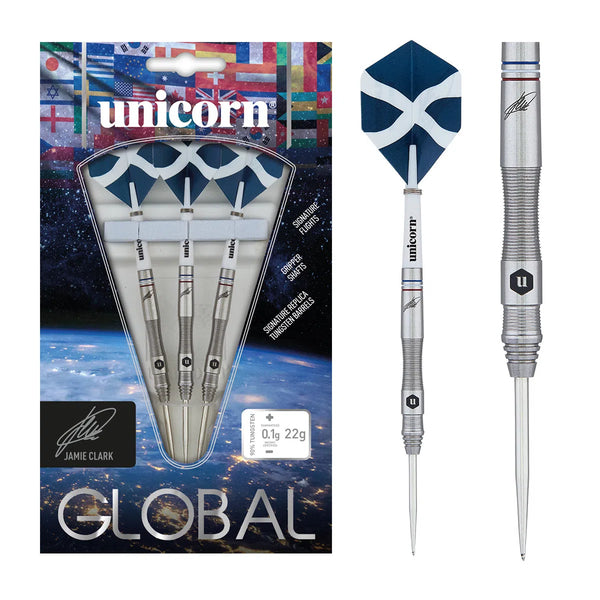 Unicorn Jamie Clark Global 80% Tungsten Steel Tip Darts-1-22 GRAM-Premier Darts