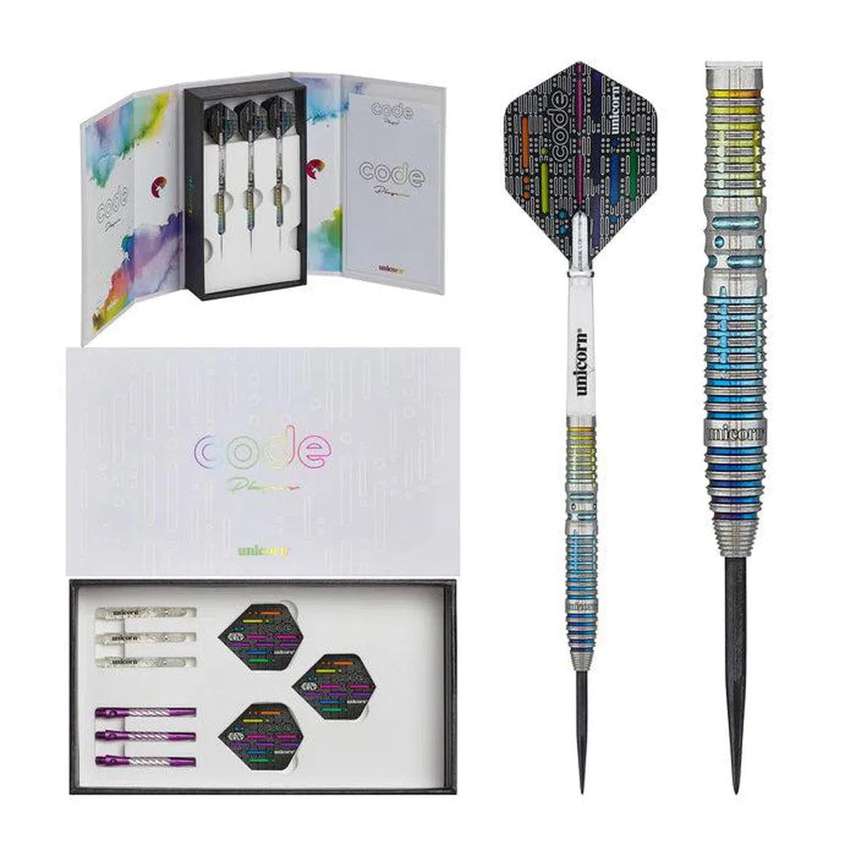 Unicorn Jeffrey de Zwaan Code 90% Steel Tip Darts – Premier Darts