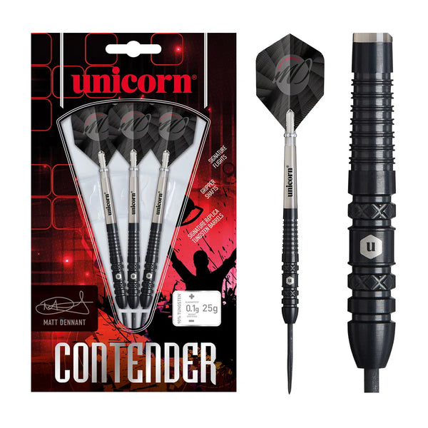 Unicorn Matt Dennant Contender 90% Tungsten Steel Tip Darts-1-25 GRAM-Premier Darts