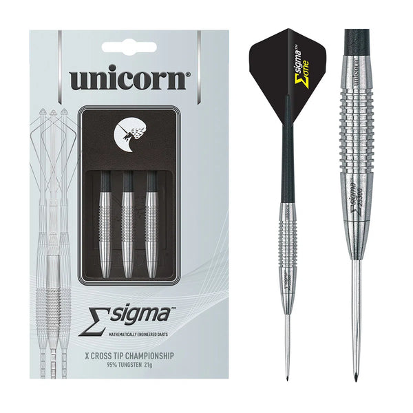 Unicorn Sigma X Cross Tip Championship 95% Tungsten Steel Tip Darts-1-21 GRAM-Premier Darts