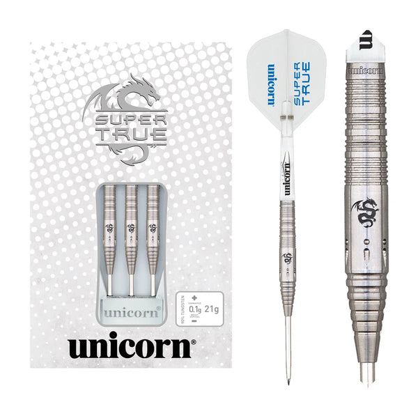 Unicorn Super True White 90% Tungsten Steel Tip Darts-1-21 GRAM-Premier Darts
