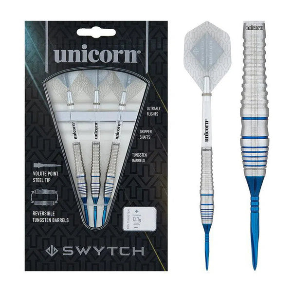 Unicorn Swytch Blue 80% Tungsten Steel Tip Darts-1-22 GRAM-Premier Darts
