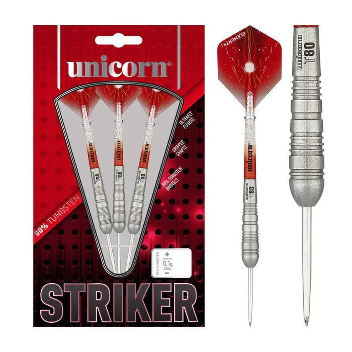 Unicorn T80 Striker 80% Tungsten Steel Tip Darts – Premier Darts