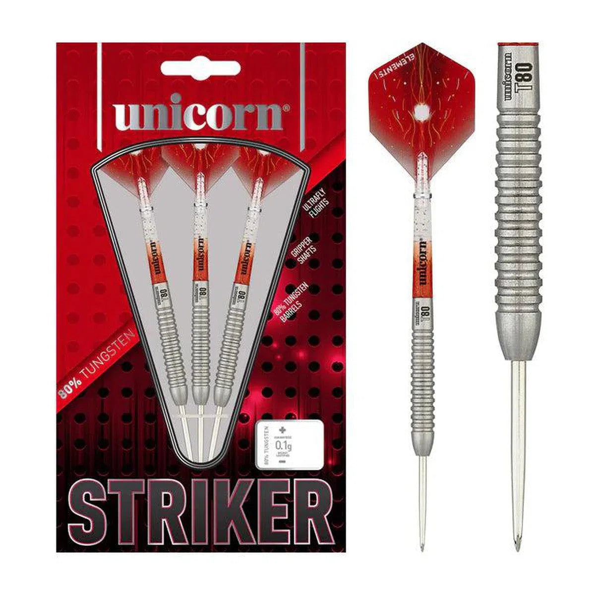 UNICORNユニコーン STRIKERストライカー T80 25043 20g Unicorn T80 Striker 80% Tungsten Steel Tip Darts – Premier Darts