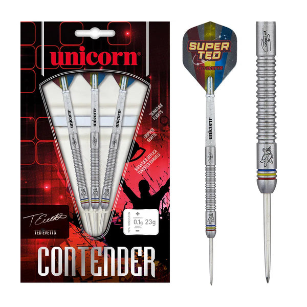 Unicorn Ted Evetts Contender Phase 2 80% Tungsten Steel Tip Darts-1-23 GRAM-Premier Darts