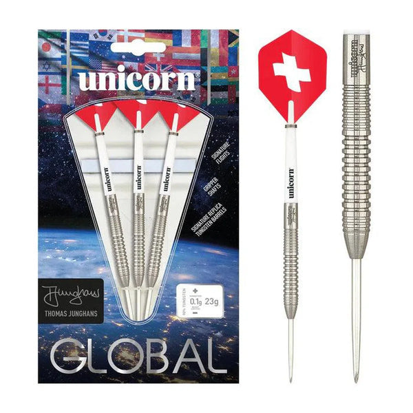 Unicorn Thomas Junghans Global Darts 90% Tungsten Steel Tip Darts-1-23 GRAM-Premier Darts