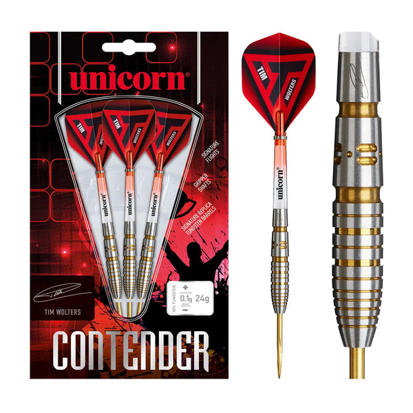 Unicorn Tim Wolters Contender 90% Tungsten Steel Tip Darts-1-24 GRAM-Premier Darts