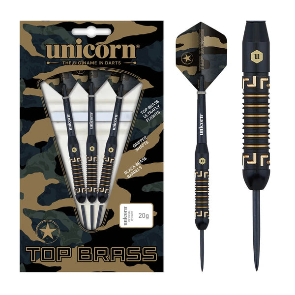 Unicorn Top Brass Style 1 Steel Tip Darts-1-20 GRAM-Premier Darts