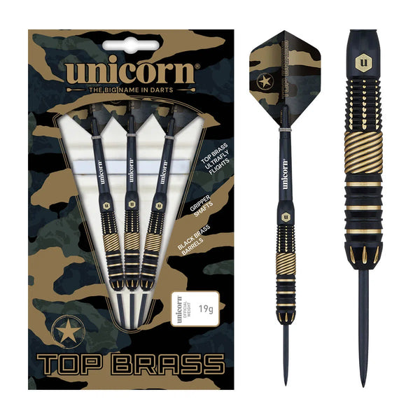 Unicorn Top Brass Style 2 Steel Tip Darts-1-19 GRAM-Premier Darts
