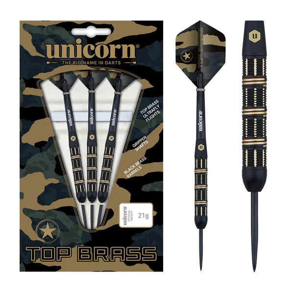 Unicorn Top Brass Style 3 Steel Tip Darts-1-21 GRAM-Premier Darts
