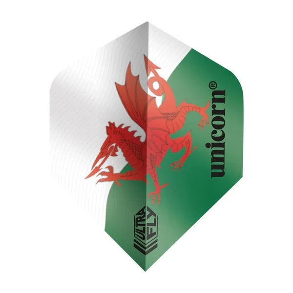 Unicorn Ultrafly Plus Wales Flag Dart Flights-1-Premier Darts