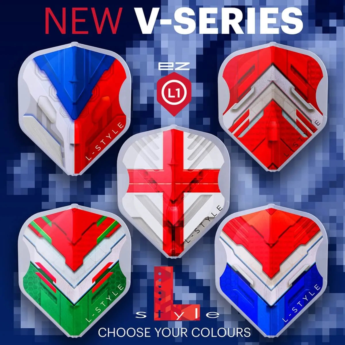 L-Style EZ L1 V Series Type E Standard Flights-4-Premier Darts